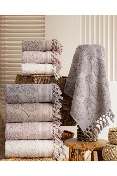 Hazangülü Buldan Production Dowry Deluxe Jacquard Harem 4-Piece Hand/Face Towel I 50X90