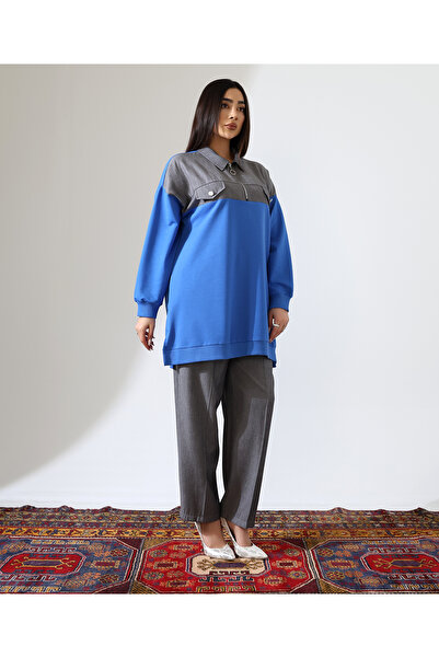 Fi'l Arz Fashion Front Zipper Tunic Sports Suit