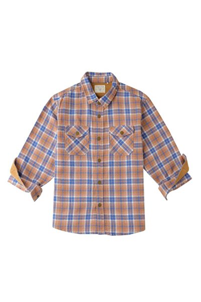Gingersnaps Boys' Woven Checkered Polo Shirt with Chest Pockets