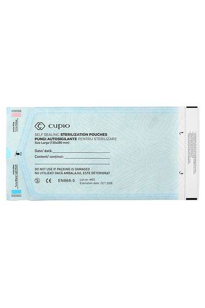 Cupio Αυτοσφραγιζόμενες σακούλες αποστείρωσης 135x280mm - 100 τεμάχια.