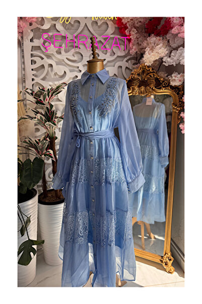 ŞEHRAZAT BUTİK Şehrazat Butik Tasarım Güpürlü Taşlı Elbise