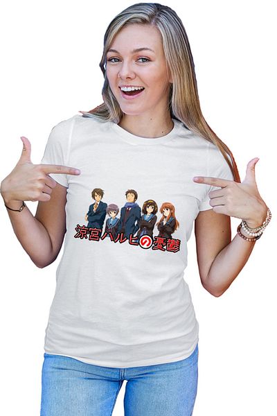 OEM Tricou dama Haruhi Suzumiya Yuki Itsuki Kyon Mitsuru School Slice of Life