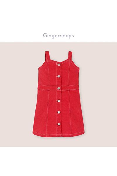 Gingersnaps Girls' Button-Front Strap Dress