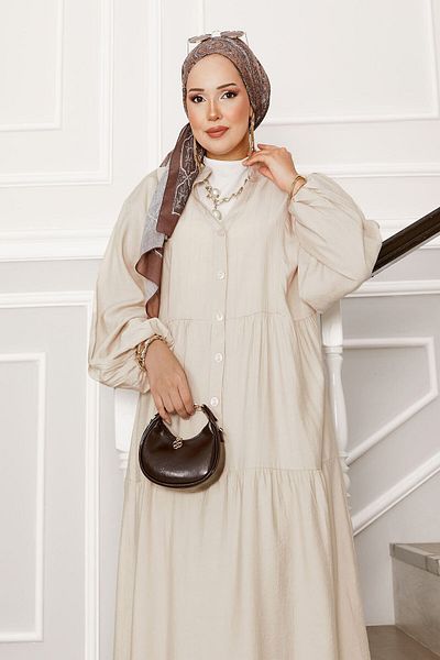 EBRUTESETTÜR Half Button Front Folded Dress