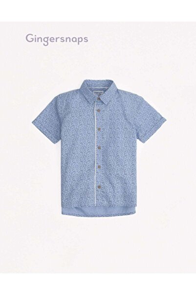 Gingersnaps Short Sleeve Button-Front Printed Shirt for Boys