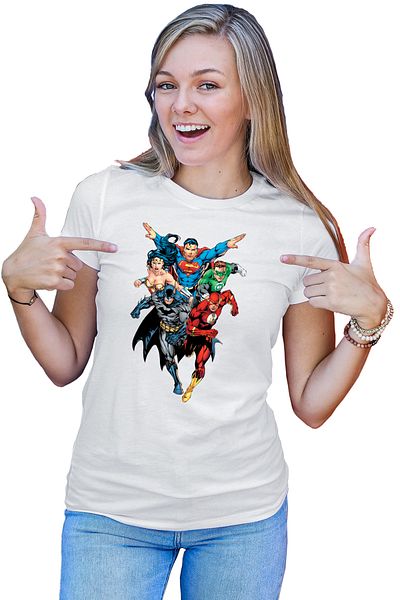 OEM Tricou dama The Flash Superman Batman Wonder Women