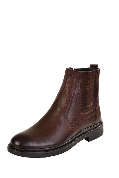 Peta Men's Fur Lined Zippered Leather Casual Boots
