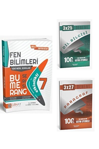 Anla Kazan Yayınları Günay Yayınları 2026 7. Sınıf Bumerang Serisi Fen Bilimleri Akıllı Defter Kitap+AnlaKazan Paragraf