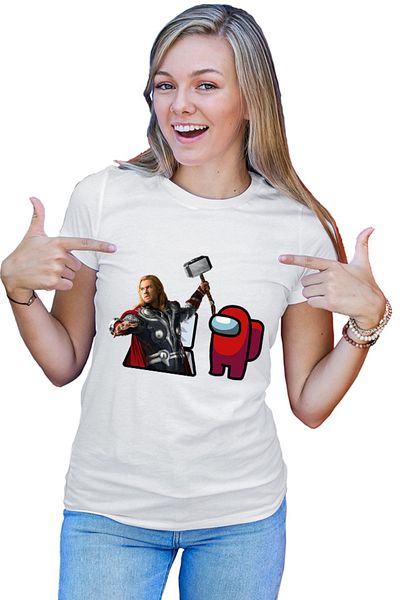 OEM Tricou dama Thor Among Us Suspicious Vent Hammer Gameplay Puzzle