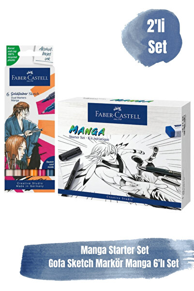 Faber Castell Manga Starter Set ve 6'lı Çift Uçlu Sketch Markör Kalem Seti