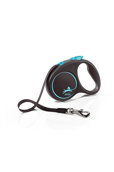 Flexi Black Design Stripe Automatic Dog Walking Collar Blue Small 5 Mt