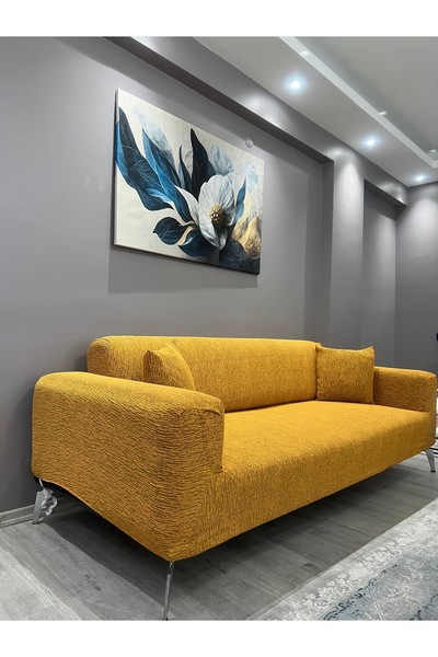 Dilan Home Jakarlı 3 3 Koltuk Örtüsü | Lastikli Takım Çekyat Kanepe Örtüsü| Koltuk kılıfı