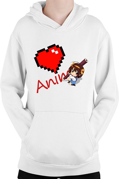 OEM Children's sweatshirt Haruhi Suzumiya Love Anime Minecraft Write School