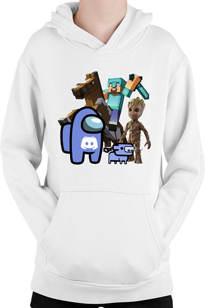 OEM Children's hoodie Among Discord Baby Groot Minecraft Diamond Sword