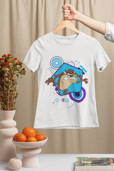 SVART WEAR تي شيرت تسمانيا مونستر برقبة دائرية 100% قطن مطبوع بأكمام قصيرة لل...