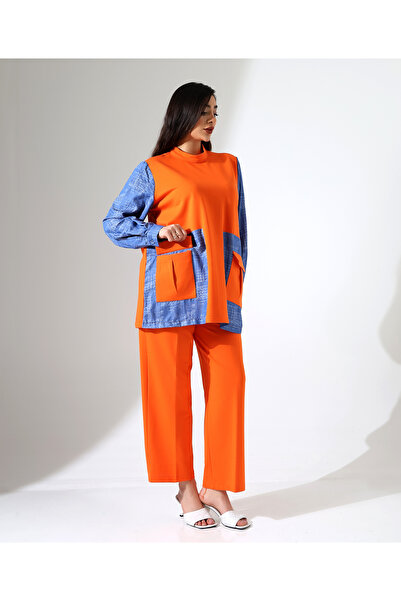 Fi'l Arz Fashion Tunic Cotton Suit with Front Pocket