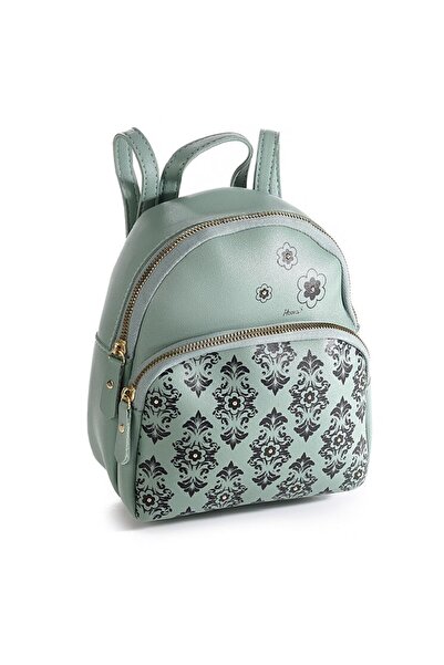 OEM Mini Backpack, -Leather, Mint Green, with Pocket, 19x10x21 cm