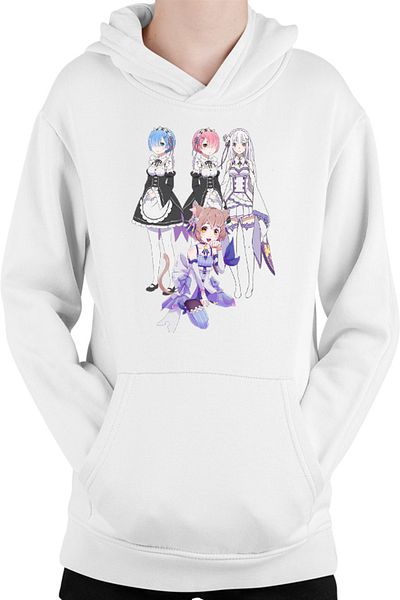 OEM Hanorac copii Re zero REM RAM Emilia Felix Cat Waifu Yandere Doki Doki