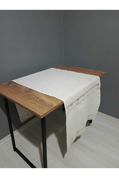 MZN Home Monika Runner cu 2 margini și 2 dantelă de trandafiri intermediare 50x150