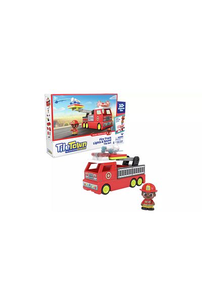 Moose Toys Tile Town Firetruck Magnetic Tile Construction Set