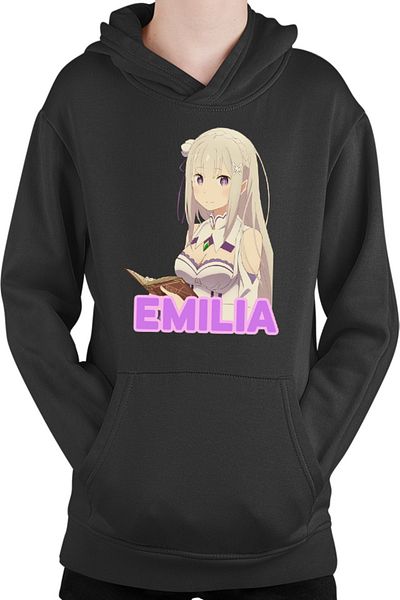 OEM Re Zero Emilia Cat Magical Princess Kind Wizard Time Kids Hoodie