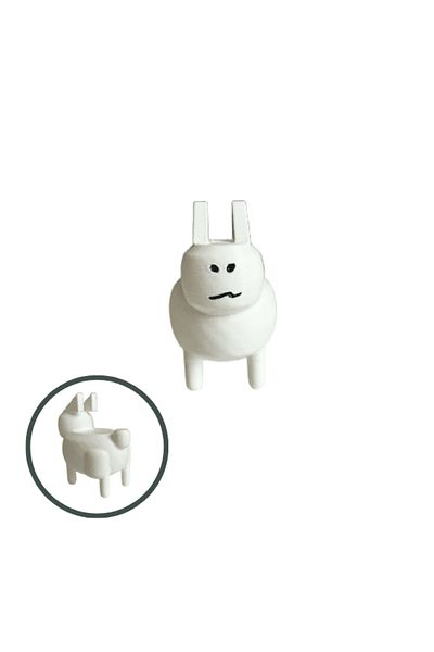 Lulu's Prints Forsaken Gubby figurine, Roblox, white, plastic, 3D printed, 70x45x72 mm