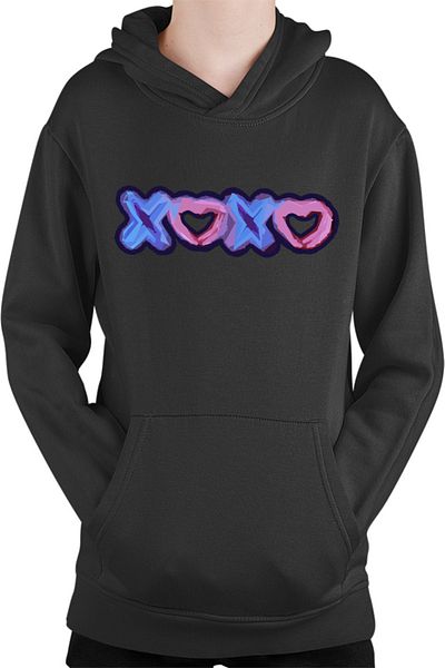 OEM Kids Hoodie XOXO Logo Heart Abstract Minimalist Drama