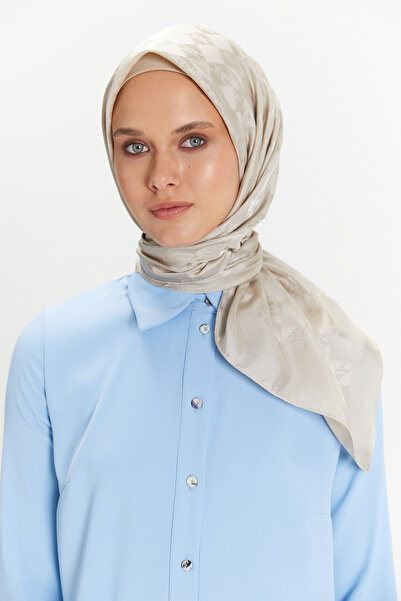 Setrms Dama Desenli Logolu Eşarp