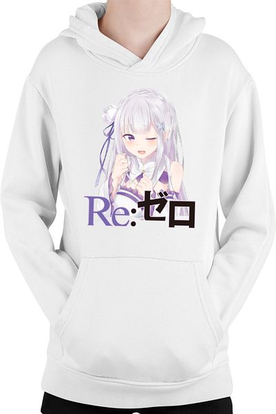 OEM Hanorac copii Re Zero Emilia Neko Magic Princess Otaku Isekai