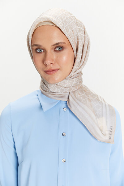 Setrms Çerçeveli Monogram Eşarp