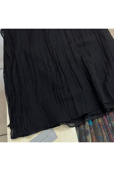 Gül Eşarp شال موسلين قطن أسود