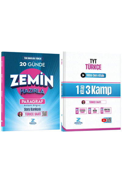 Zeduva Türkçe Saati 20 Günde Zemin Hazırla Paragraf Soru Bankası ve TYT Türkç...