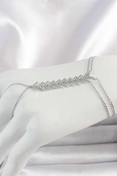 CONAHOME Brass Silver Color Zircon Stone V Model Women's Shahmeran - Tj-Sn630