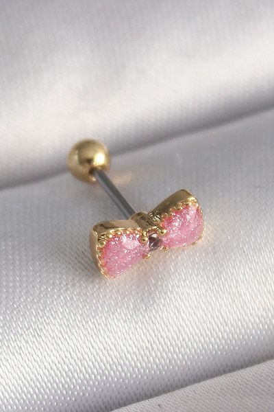 CONAHOME 316L Steel Gold Color Pink Bow Model Tragus Piercing - Tj-Pr1294