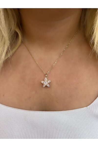 Hicrans Takı YILDIZLI MODEL ÇELİK DÖNEN STRES KOLYESİ