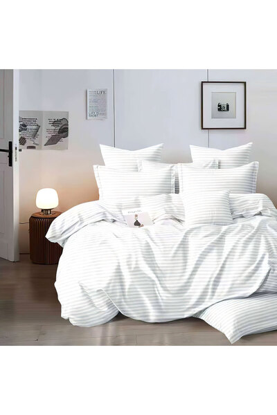 Pucioasa Horeca Damask Bed Linen (Thick) - White - One Person