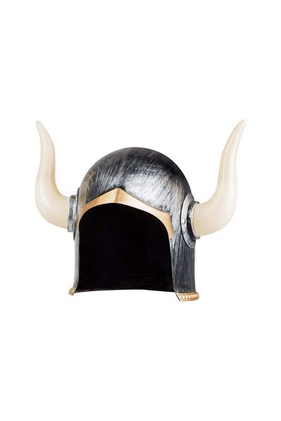CONAHOME Mega Horned Viking Ivar Helmet Distressed Pattern Silver Color