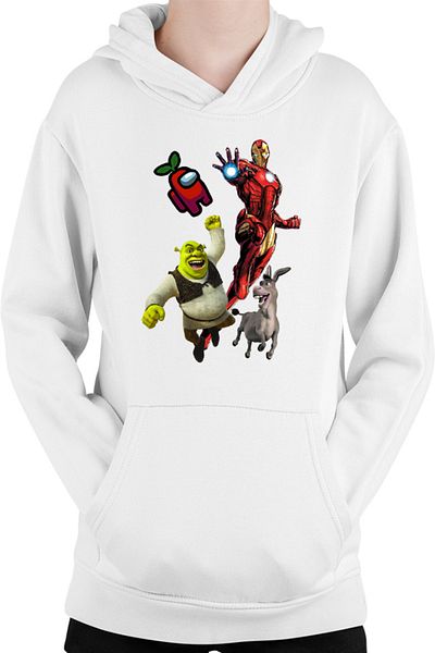 OEM Ironman Shrek Among Us Flying Space Kids Hoodie