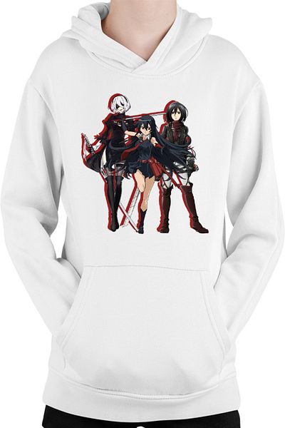 OEM Akame ga Kill Nier Automata Mikasa Attack on Titan Sword Users Kids Hoodie