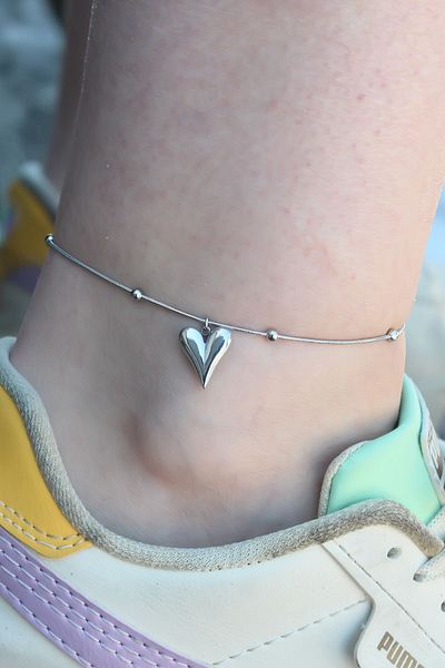 CONAHOME 316L Steel Silver Color Heart Figure Women's Anklet - Tj-Hh1492