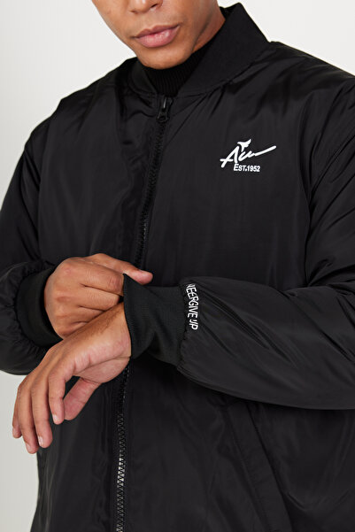 AC&Co / Altınyıldız Classics Men's Black Oversize Wide Cut College Collar Coat