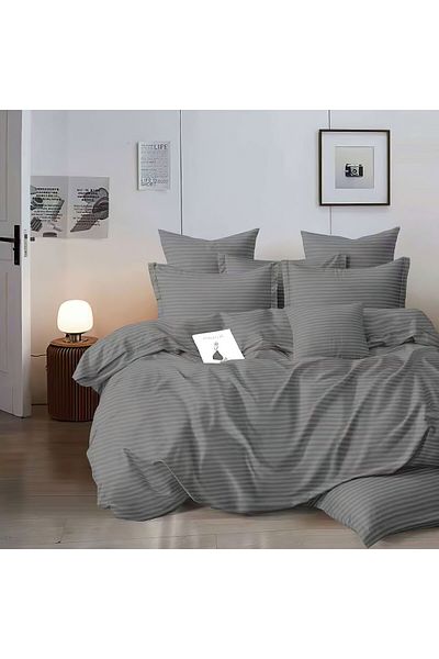 Pucioasa Horeca Damask Bed Linen (Thick) - Grey - One Person