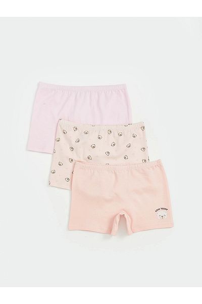 LC Waikiki Lcw kids pink bear teddy Printed girl child boxer 3-pack