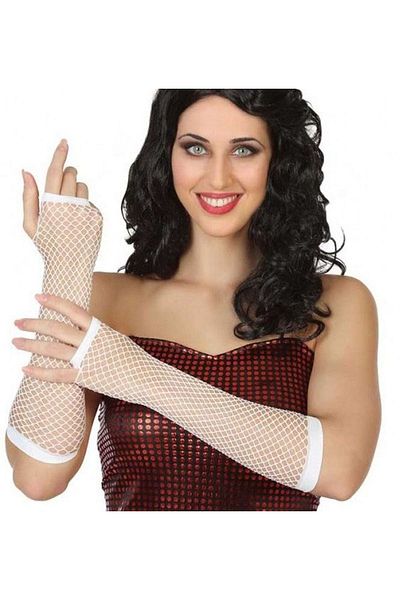 CONAHOME Long Mesh Knitted Gloves White Color