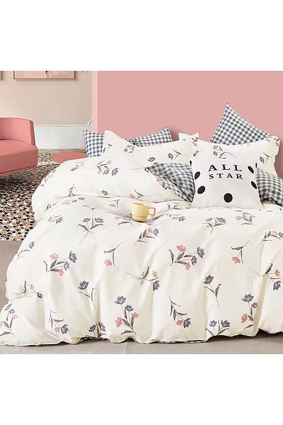Pucioasa Printed Percale Bed Linen (Prc162) - King Size 6 Pieces