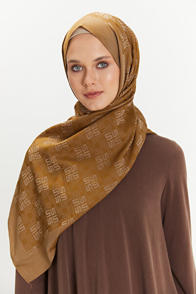 Setrms Logolu Kare Motifli Lyocell Eşarp