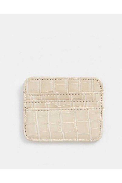 mlio Women's Cream Croco Synthetic Leather, 4 Card Holders and Coin Compartment, Card Holder