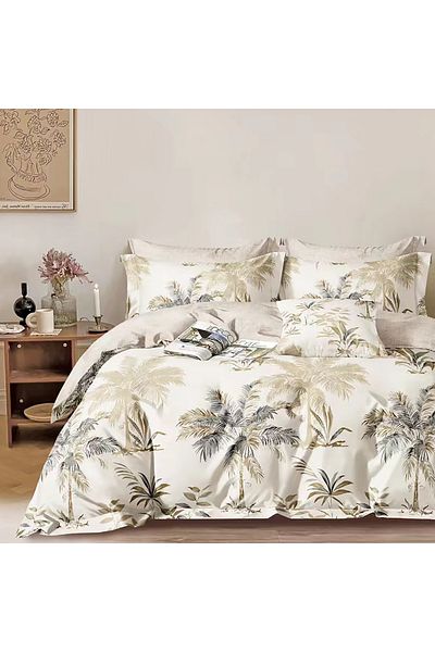 Pucioasa Printed Percale Bed Linen (Prc131) - King Size 6 Pieces