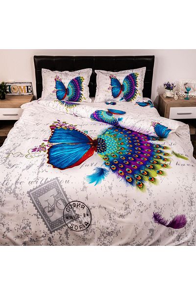 Pucioasa 3D Digital Print Bed Linen (Butterfly Peacock)