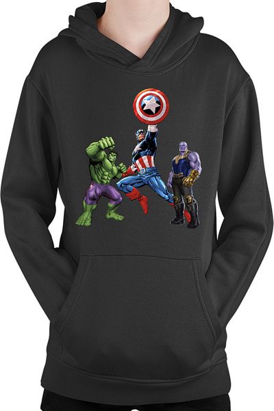 OEM Kids Hoodie Captain America Hulk Thanos Marvel Avengers Comics Cartoons